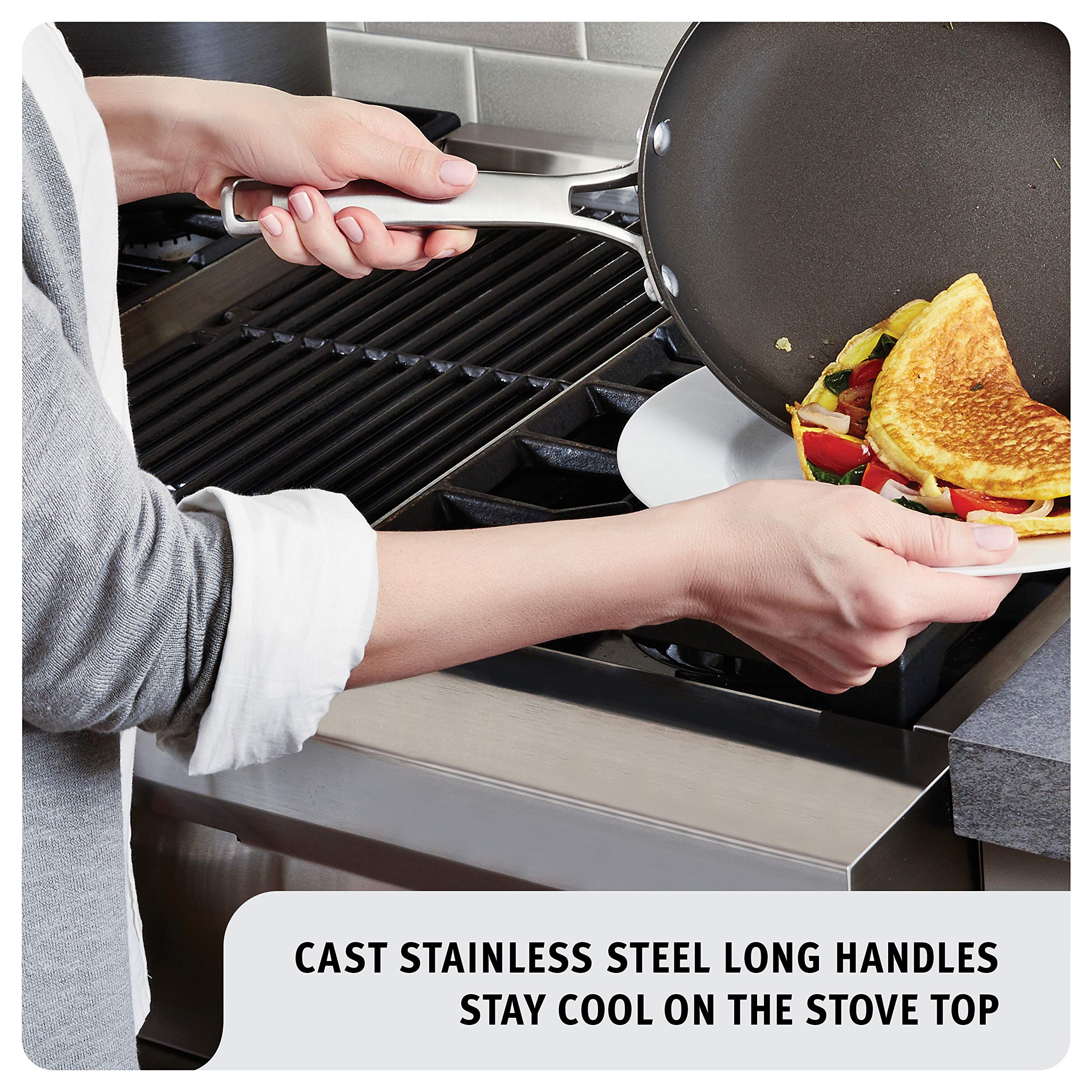 Calphalon Classic Pots And Pans Set, 10Piece Nonstick Cookware Set, Grey