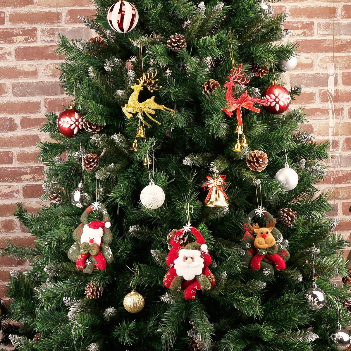 Nuovo Moda e Elegante 3D Ornamenti di Natale Albero di Natale Ciondolo Natale Festival Albero Soprammobili Accessori Non Tessuto Ciondolo Tridimensionale Babbo Natale Ciondolo Albero Alce (Renna)