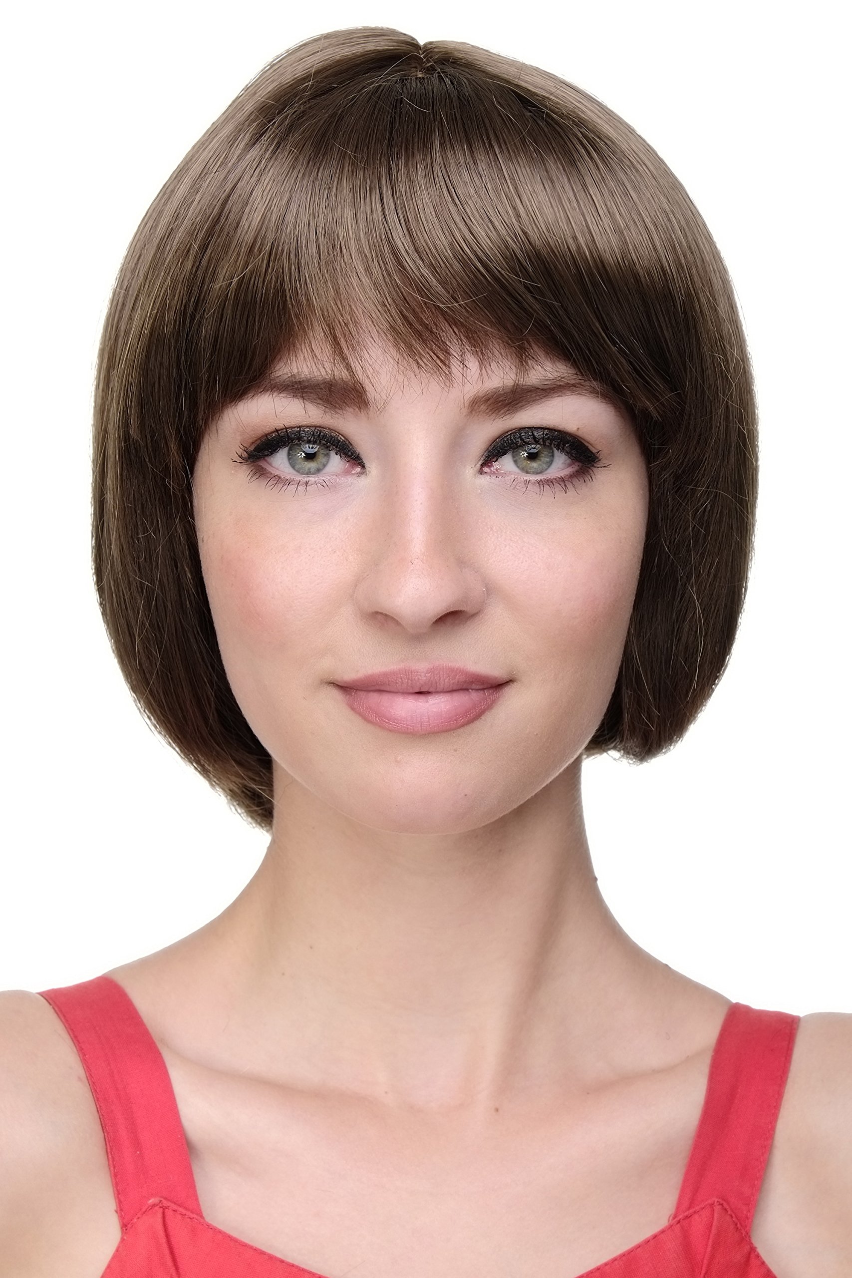 WIG ME UP - Lady Quality Wig Short Page Bob Fringe Bangs Light to Middle Brown brunette703-12 โ image 1