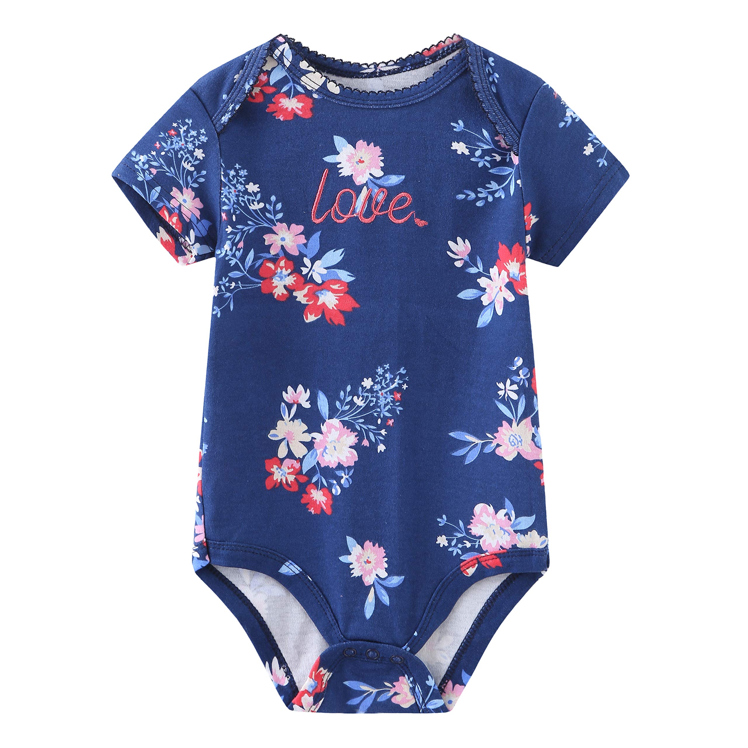 Kiddiezoom Newborn Baby Unisex Cotton One-Piece Bodysuits Baby Gift 5-Pack Baby Clothes