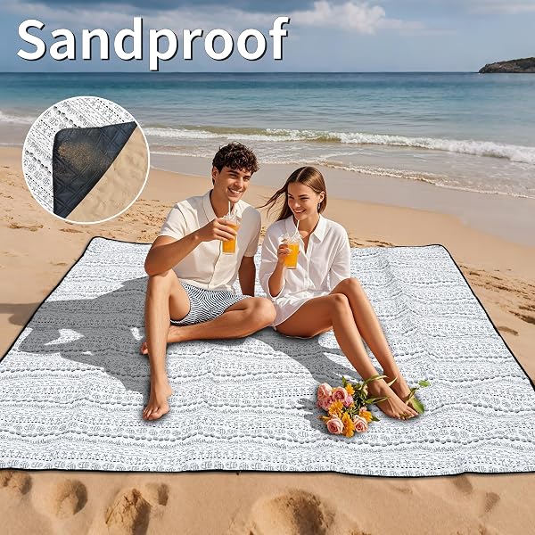 PICYALO OUTDOOR PICNIC BLANKET WHITE FISH 60″X80″ SANDPROOF BEACH BLANKET WATERPROOF PICNIC BLANKETS FOLDABLE FOR CAMING, BEACH, OUTDOOR ACTIVITIES.