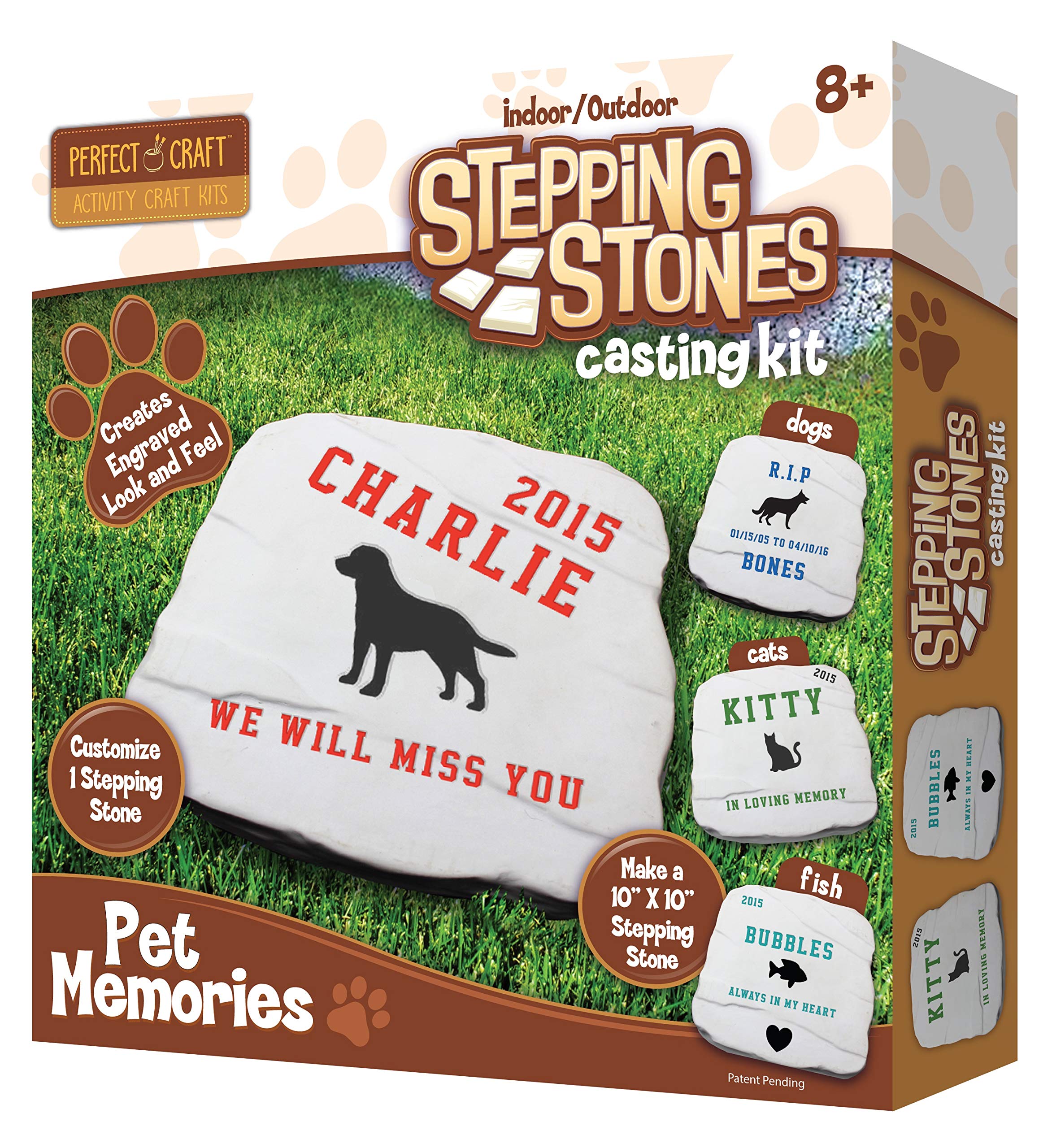 Skullduggery Pet Memories Memorial Stone Kit with Perfect Cast Casting Material and Reusable Mold