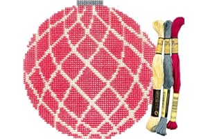 Howie's Needlepoint Christmas Needlepoint Kits, 18CT Printed Embroidery Pattern Starter Kits, Stamped Patterns Canvas Kits(Christmas Ball - Colored 5,4x4inch)