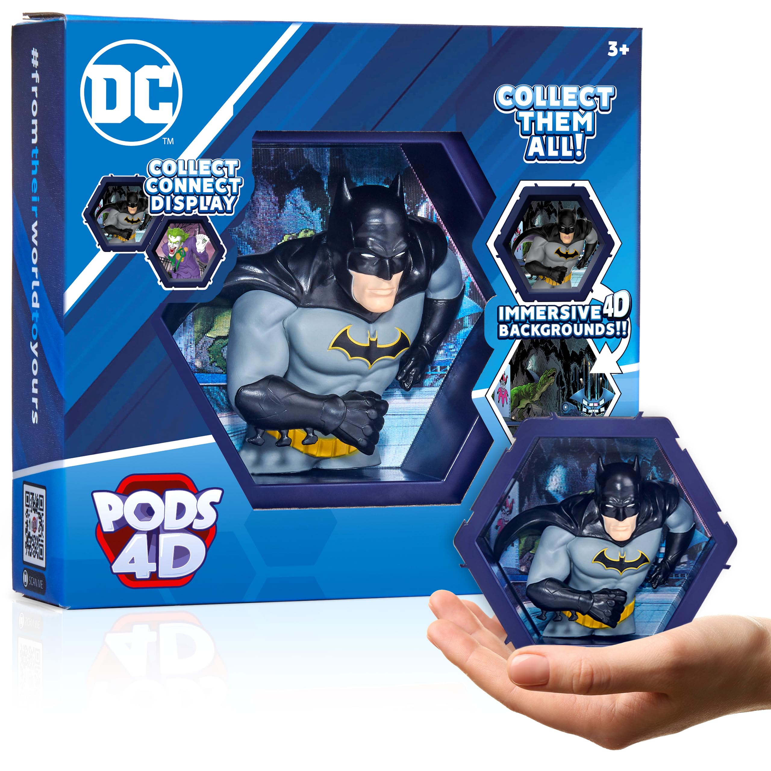Photo 1 of WOW! PODS 4D DC Batman Toy - Unique Connectable & Collectable Batman DC Action Figures - Wall or Shelf Display Toy Figure, Batman Action Figure, Easter Basket Stuffers, Batman Gifts for Men, DC Toys