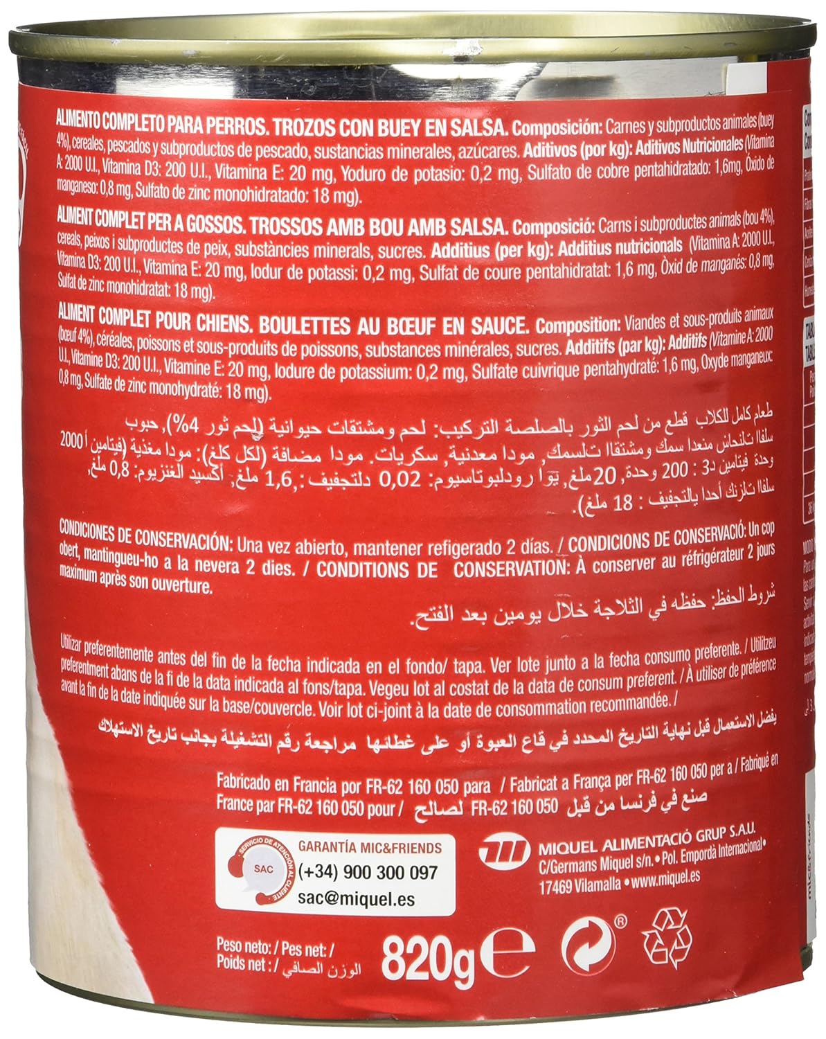 Mic & Friends Alimento Completo para Perros con Buey En Salsa ...