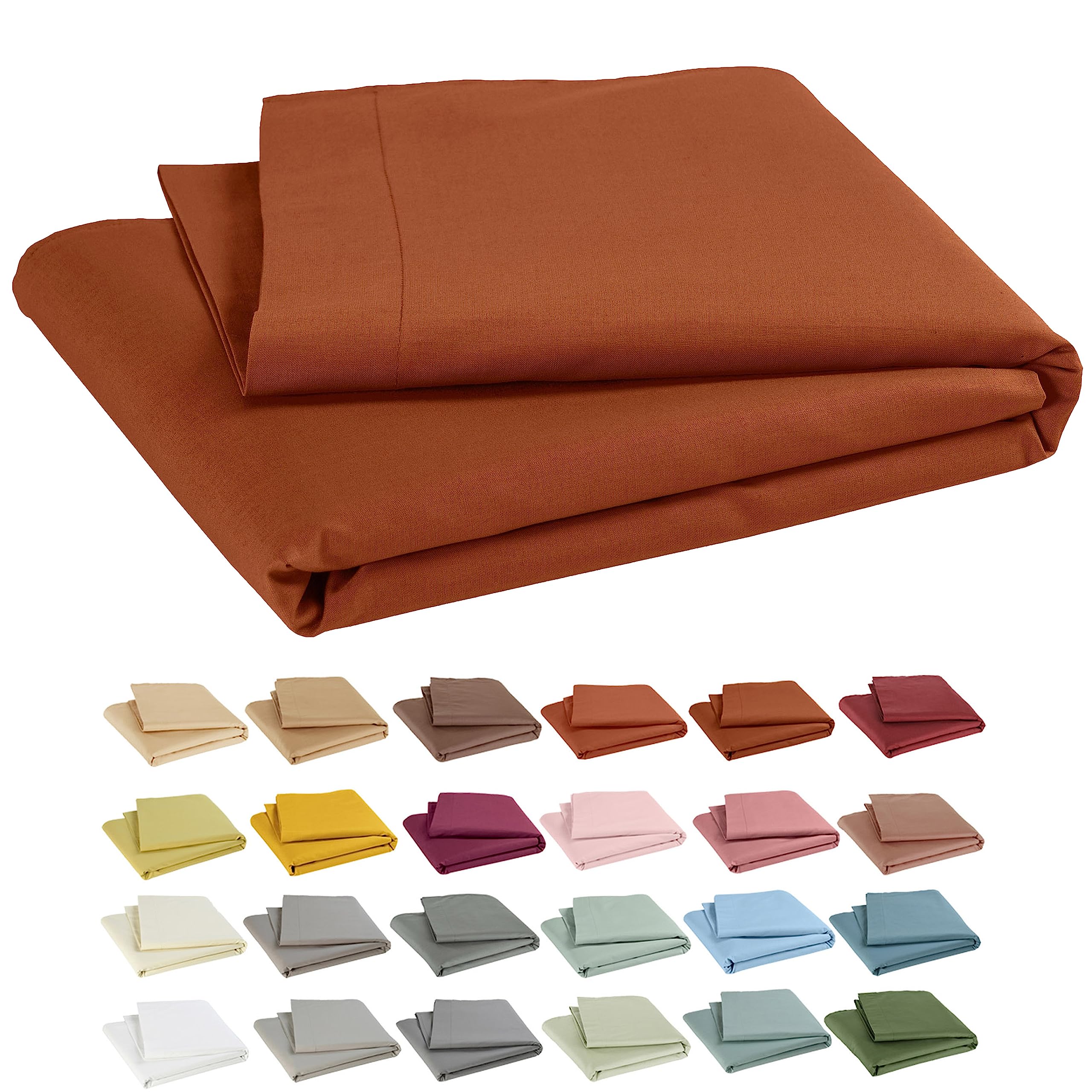 P'Tit Basile - Flat Sheets of Bed for Baby, Young Child - 118x180 cm - - Organic Cotton - - Rust, 118x180 cm