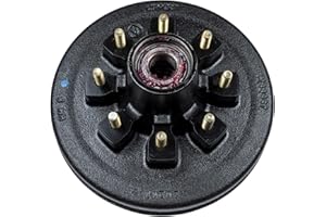 LIPPERT COMPONENTS Lippert Replacement 12" Brake Drum Hub Assembly for RVs with 7,000-lb. Axle; 8 on 6.5" Bolt Pattern, 1/2" Studs; Fully Assembled with Bearing Cones, Seals, Grease, Limited 1-Year Warranty - 814203