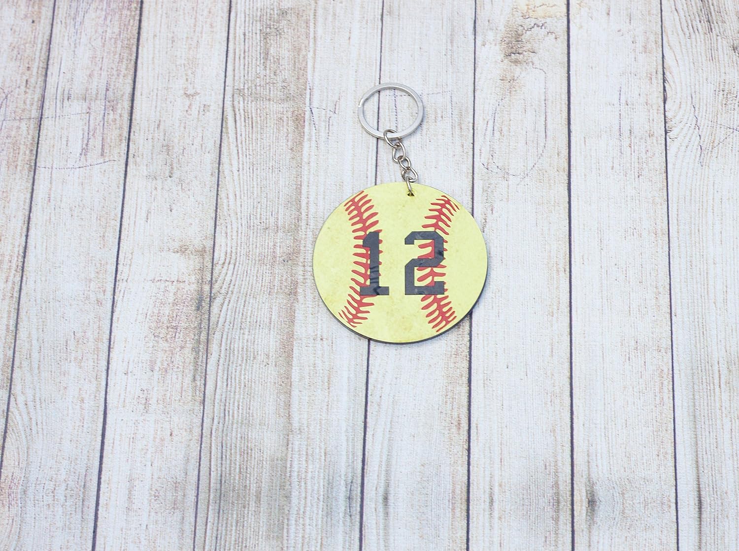 Personalized Softball Acrylic Keychain Handmade