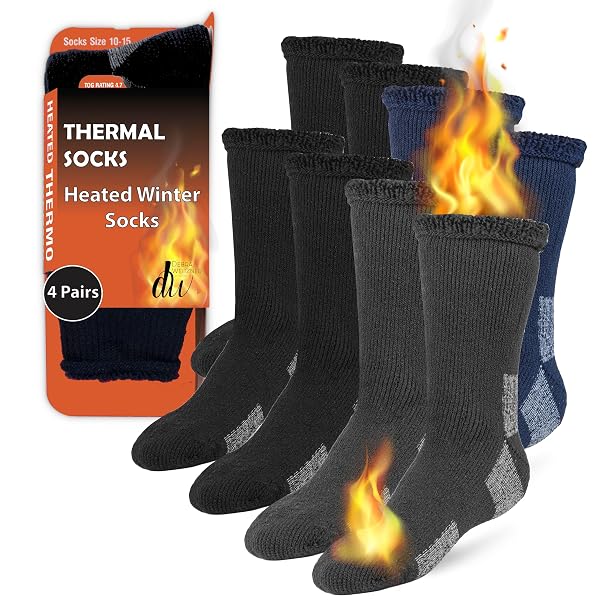 DEBRA WEITZNER THERMAL SOCKS FOR MEN WOMEN WARM SOCKS 4/6 PAIRS CREW WINTER THICK BOOT SOCKS
