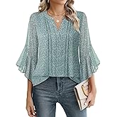 Timeson Women's 3/4 Sleeve Dressy Casual Top