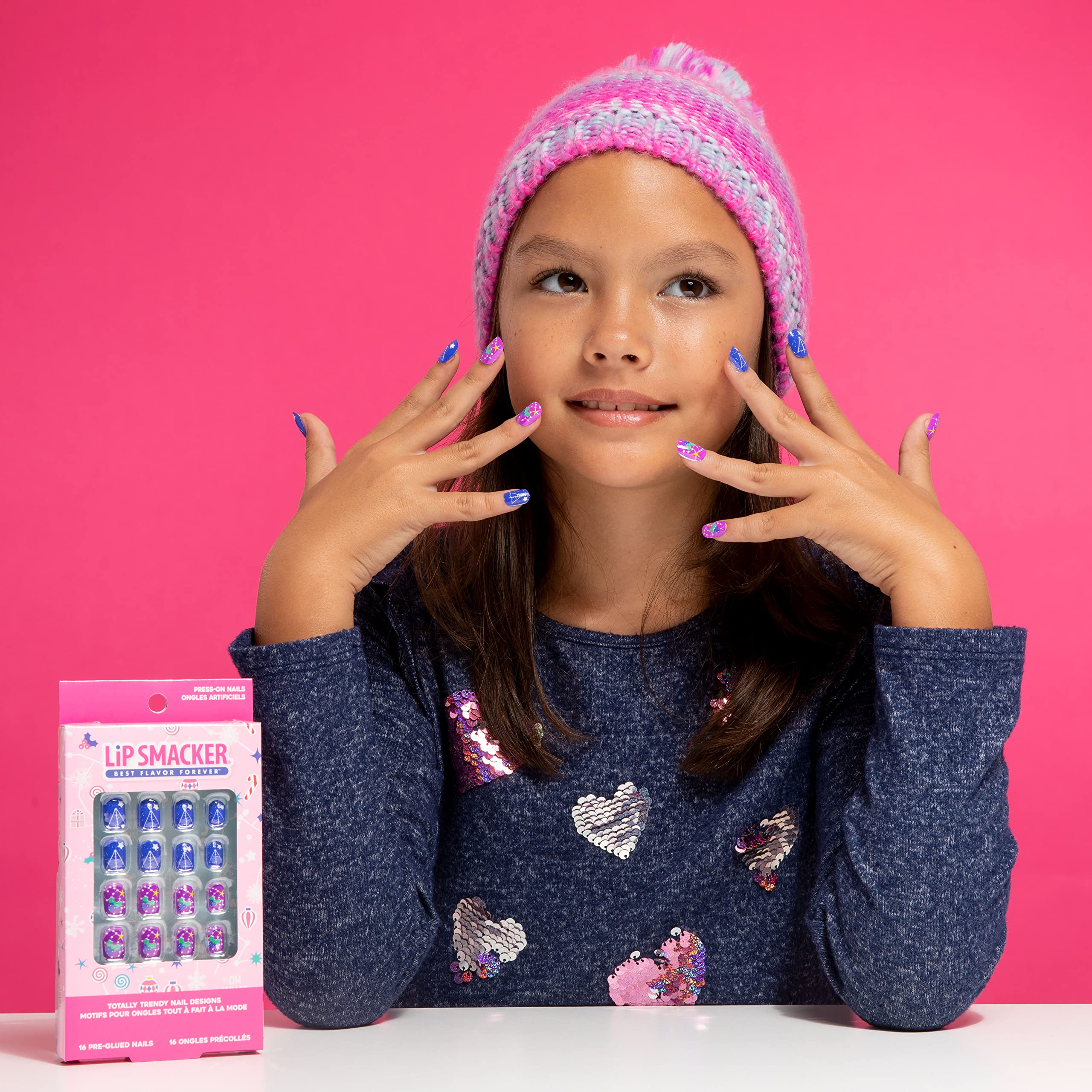 Lip Smacker Unicorn Holiday Press On Nails Stocking Christmas Gifts For Girls Kids