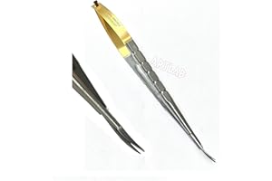 ARTLAB Professional German | Castroviejo Needle Holder Scissors Tying Forcep| Castroviejo Micro Scissors Needle Holder Straight Curved TC 6"| Dental Eye Instruments CE (Scissor CVD 6")