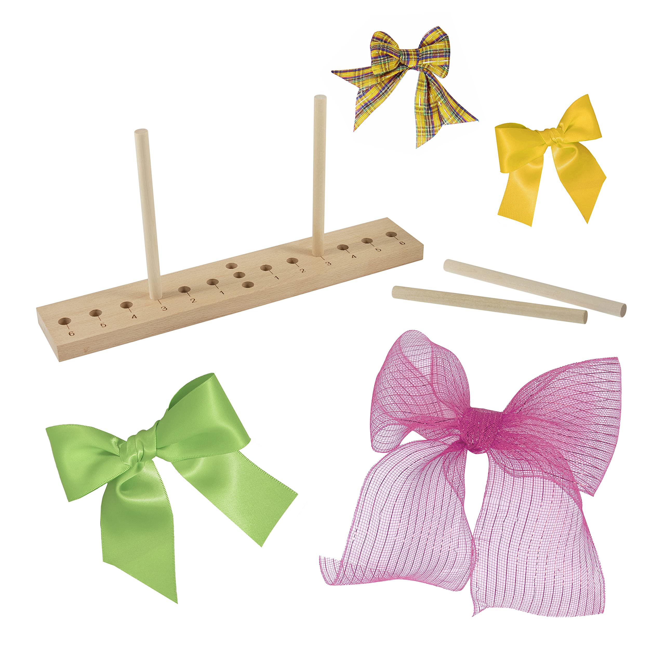 Trimits Beech Wood Bow Maker, 3 – 30cm Bows, Party Decorations, Gift Wrapping, Hair Accessories, Wreaths, Wedding Car Bow, 32.5 x 6cm