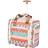 Lily Bloom Designer 15 Inch Carry On - Weekender Overnight Business Travel Luggage - Lightweight 2- Rolling Wheels Suitcase - Under Seat Rolling Bag for Women (On the Prowl)