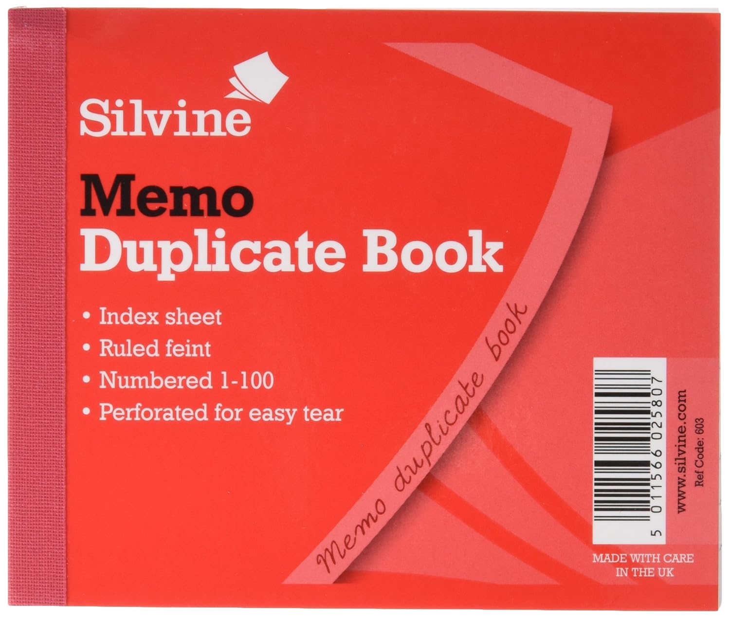 Silvine 105x148mm Duplicate Receipt Book Carbon Gummed Taped Cloth Binding 100 Sets (Pack 12) - 230