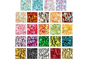 Crafare 6mm Loose Cup Sequins for Crafts 16800PCS Rainbow Sequin Bulk Iridescent Spangles Mixed 24 Color for Home DIY Sewing Arts