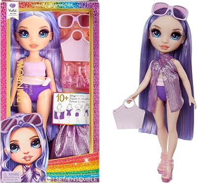 Rainbow High Violet Swim & Style 28 cm Doll with Wrap 10+ Ways