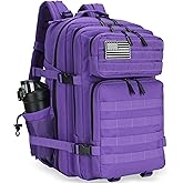 Lovelinks21 45L Tactical Assault Backpack 3 day assault pack with Molle Waterproof backpack Rucksack for Tactical Backpacks (Purple)