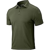 Shallowlulu Men's Polo Shirts Quick Dry Performance Tactical Shirt Collared Golf Shirts Short Sleeve Casual Work Polos