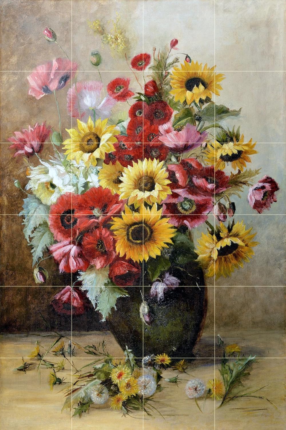 Flower Yellow Sunflower Plant Glossy Ceramic Tile Bathroom Kitchen Wall Stone Decoration Craft Gift Ceramic Tiles Feminagoddess Building Supplies