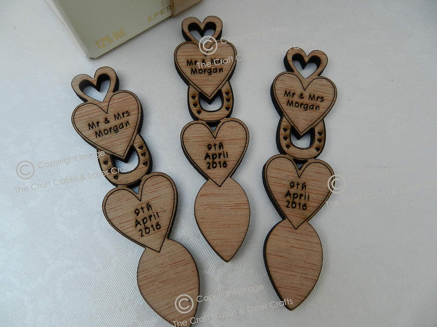Personalised Heart Horseshoe Wooden Love Spoons Engraved Name