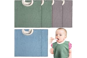 FOAINCORE 6 Pcs Pullover Baby Bibs Cotton Terry Toddler Absorbent Infant for Feeding and Drooling Towel Slip on Bib(Bright Color)
