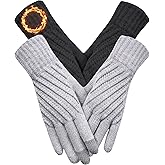 Aiszei Winter Gloves for Women Men Cold Weather, Touch Screen Warm Knit Gloves with Thermal Fleece Liners for Christmas Gifts