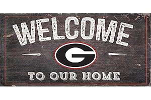 LA AUTO GEAR Fan Creations Georgia Bulldogs 12" x 6" Distressed Welcome to Our Home Wood Sign
