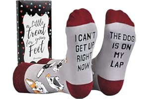 Cavertin Women's Novelty Socks with Gift Box Cat Lover Dog Mom Book Lover Cat Mom Llama Unicorn Sloth Corgi