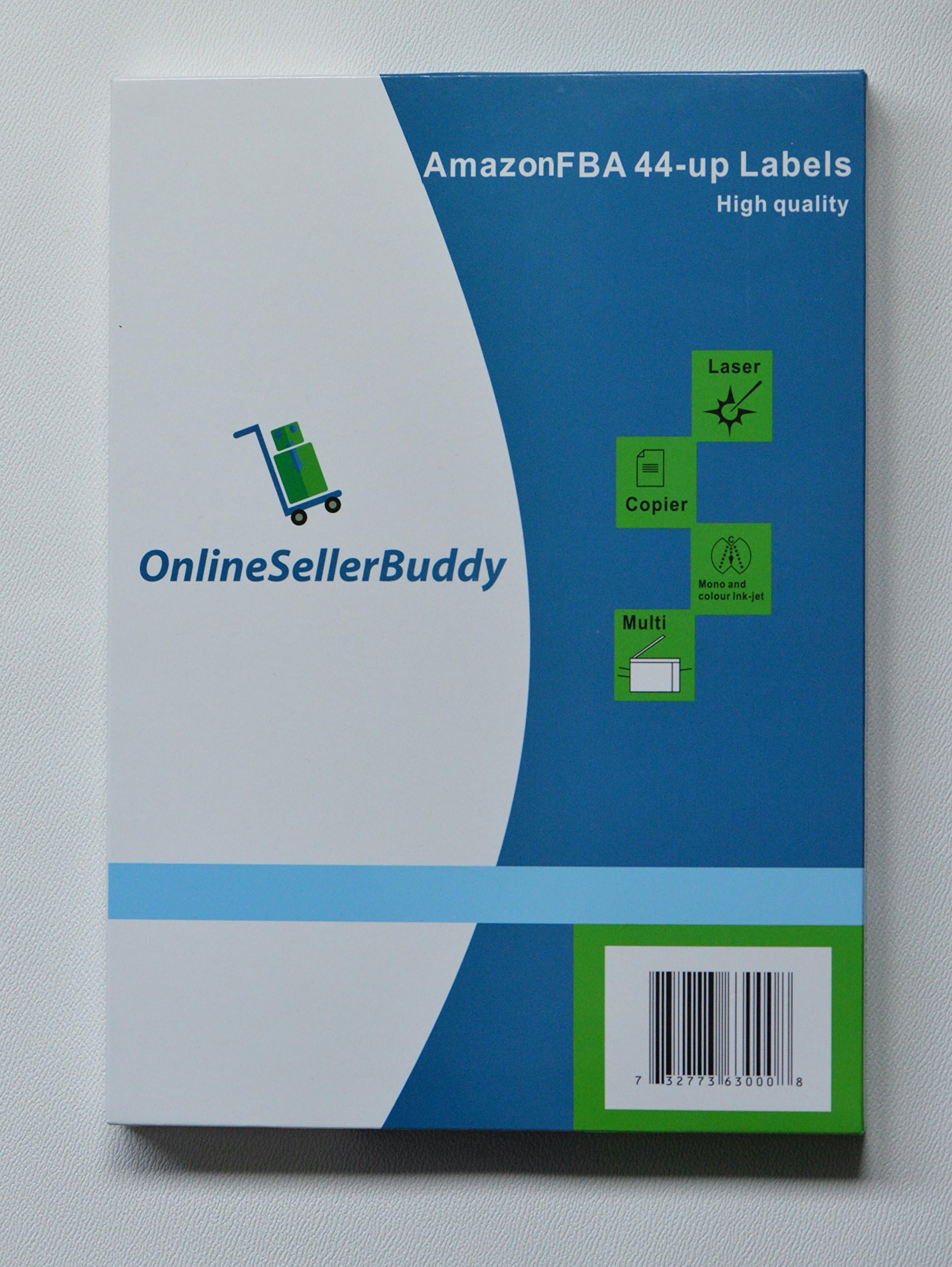 OnlineSellerBuddy Amazon FBA 44 up Labels (100 Sheets, 4400 Lables, Paper Size A4)