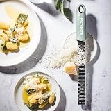 Microplane Zester Grater in Eucalyptus Green - Fine Stainless Blade USA Made view 6
