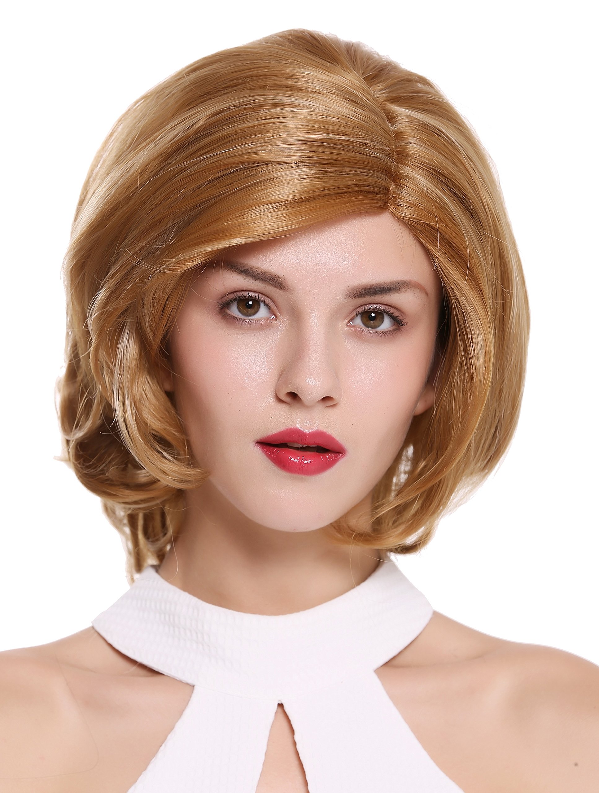 WIG ME UP - DW-2550A-MT-26L+22T Quality women's wig partial monofilament parting short lady wavy blonde mix highlights