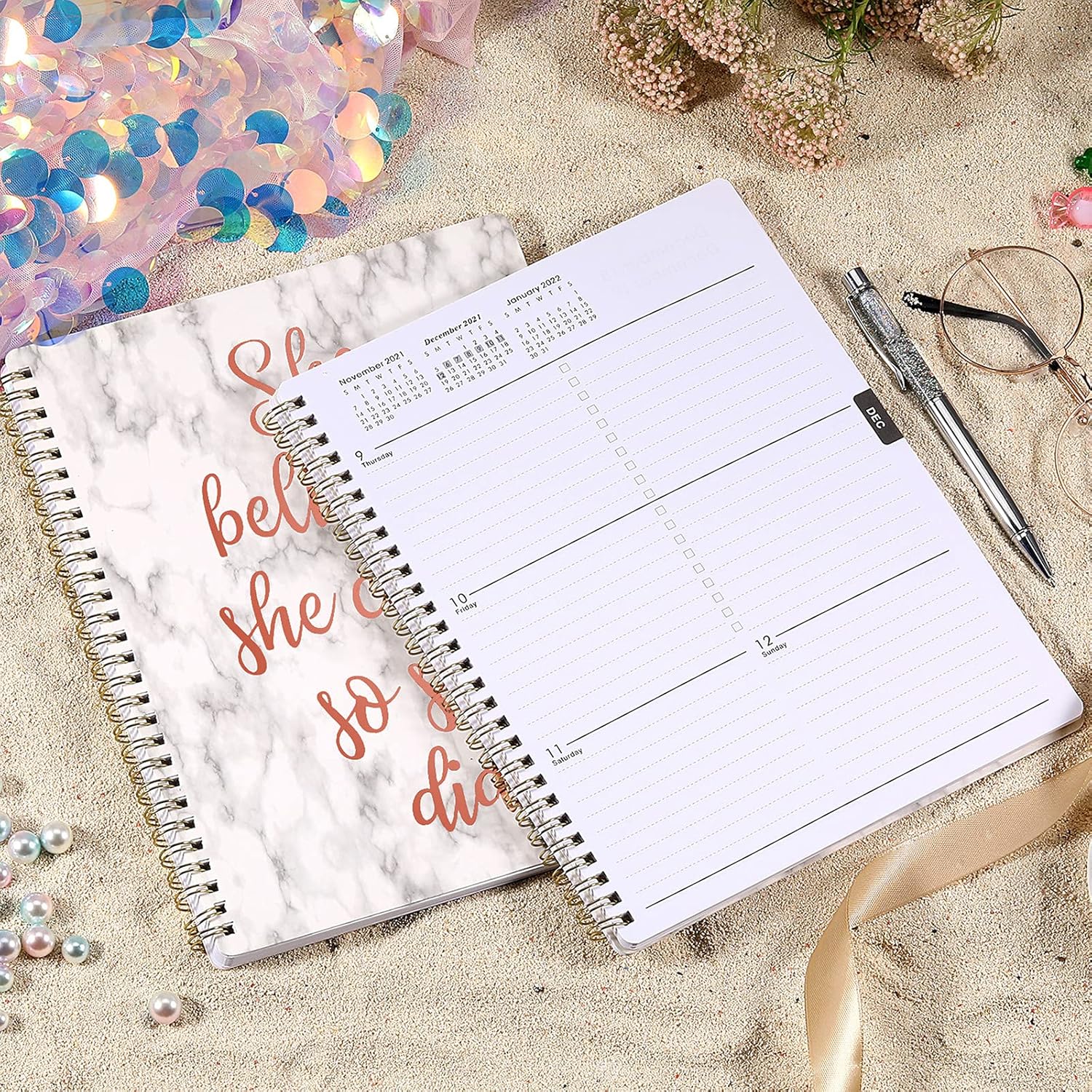 2021-2022 Academic Planner - 2021-2022 Weekly Monthly Planner with to Do List, 8" x 10", July 2021 - June 2022, Floral Cover with Twin-Wire Binding : Office Products
