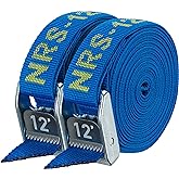 NRS 1" HD Tie-Down Straps 12' Pair Iconic Blue