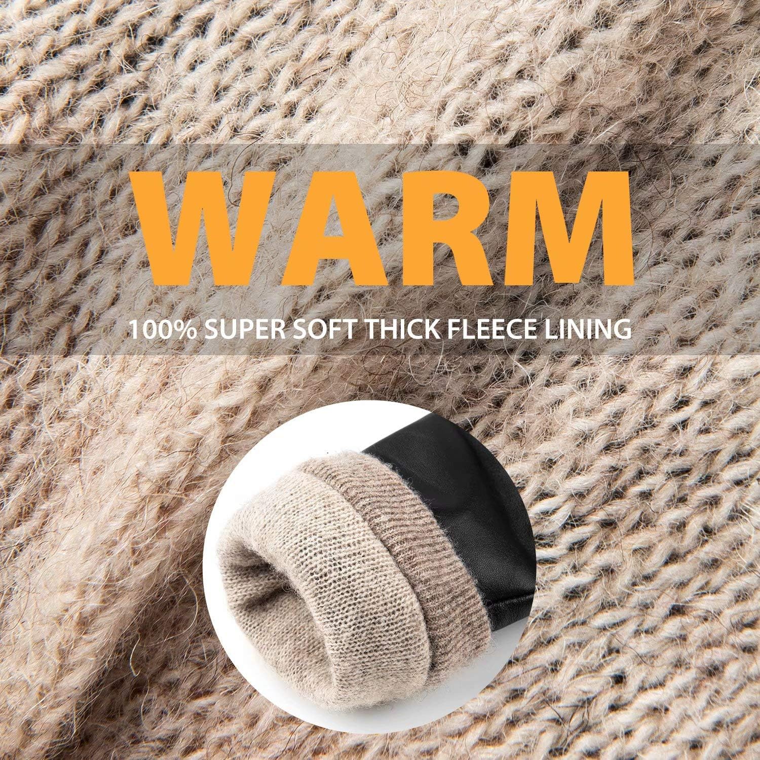 Genuine Sheepskin Leather Gloves For Women, Winter Warm Touchscreen Texting Cashmere Lined Driving Motorcycle Dress Gloves at  Women’s Clothing store