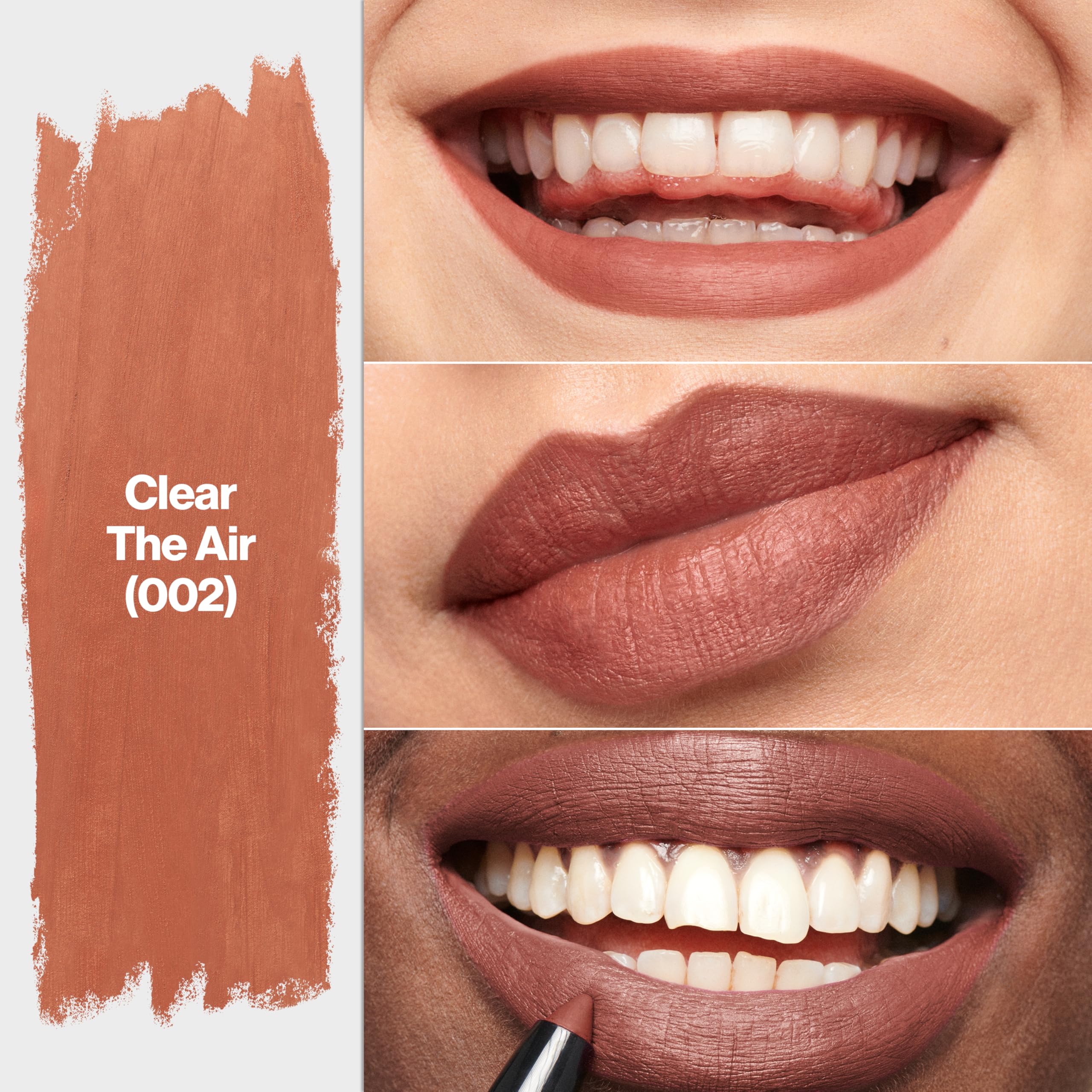 REVLON ColorStay Matte Lite Crayon Lipstick with Built-in Sharpener, Smudge-proof, Water-Resistant Non-Drying Lipcolor, 002 Clear The Air, 0.049 oz