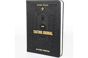 Wine Folly Wine Journal Guided Wine Tasting Notes (5" x 7" B6 Notebook) - Features 4 Step Tasting Method, Wine Color Reference Card, and Page Marker (Black)