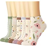 albagu Womens Crew Socks Casual Cotton Socks Cute Fun Novelty Girl Thin Dress Socks 3/5/6 Pack