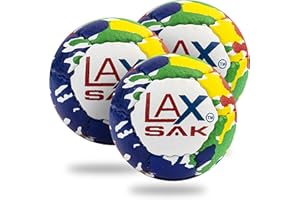 Lax Sak Soft Practice Lacrosse Balls, 3 Pack - Same Weight & Size as a Regulation Lacrosse Balls, Great for Indoor & Outdoor Practices, Less Bounce & Minimal Rebounds
