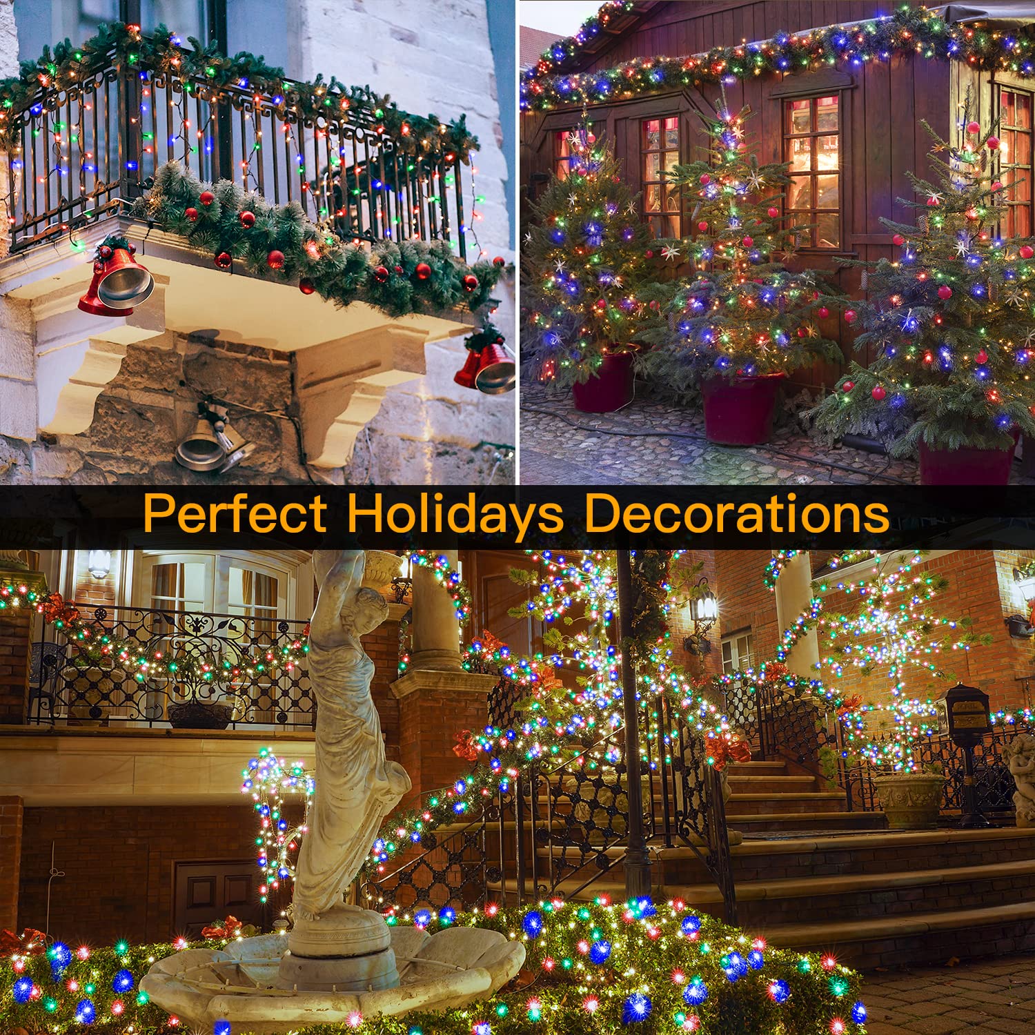 Ollny Christmas Lights 400LED 132FT, Plug-in