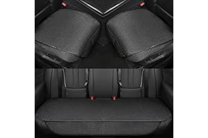 Auto Newer Breathable Universal Four Seasons Car Seat Covers, Luxury Include Front Car Seat Protector and RearCar Seat Cushion,Compatible with 95% Vehicles， Fit for Cars Truck SUV or Vans(Black,3PCS)