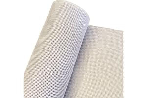 10 Count Meshed Fabric Interlocking Needlepoint Canvas Suitable for Tapestry, Rug Hooking, and Embroidery (59" W x 19" L)
