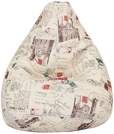 Amazon Brand - Solimo Parisian Dreams XXL Printed Bean Bag Cover Without Beans