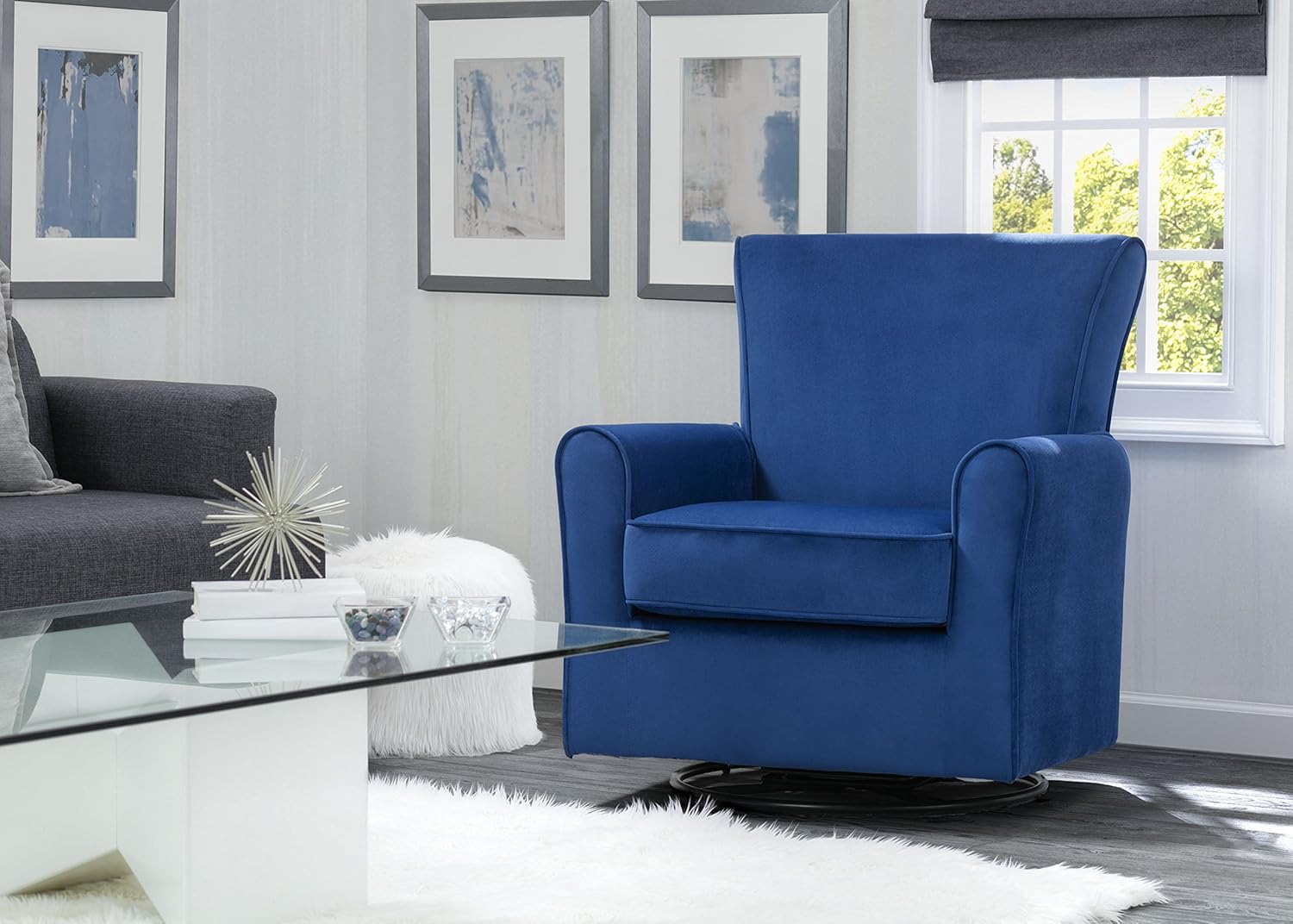 blue rocking chair nursery