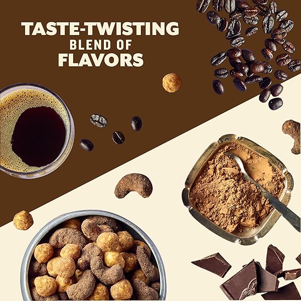 PLANTERS NUT DUOS, FLAVORED NUTS SNACK PACK – COCOA CASHEWS & ESPRESSO HAZELNUTS 5OZ