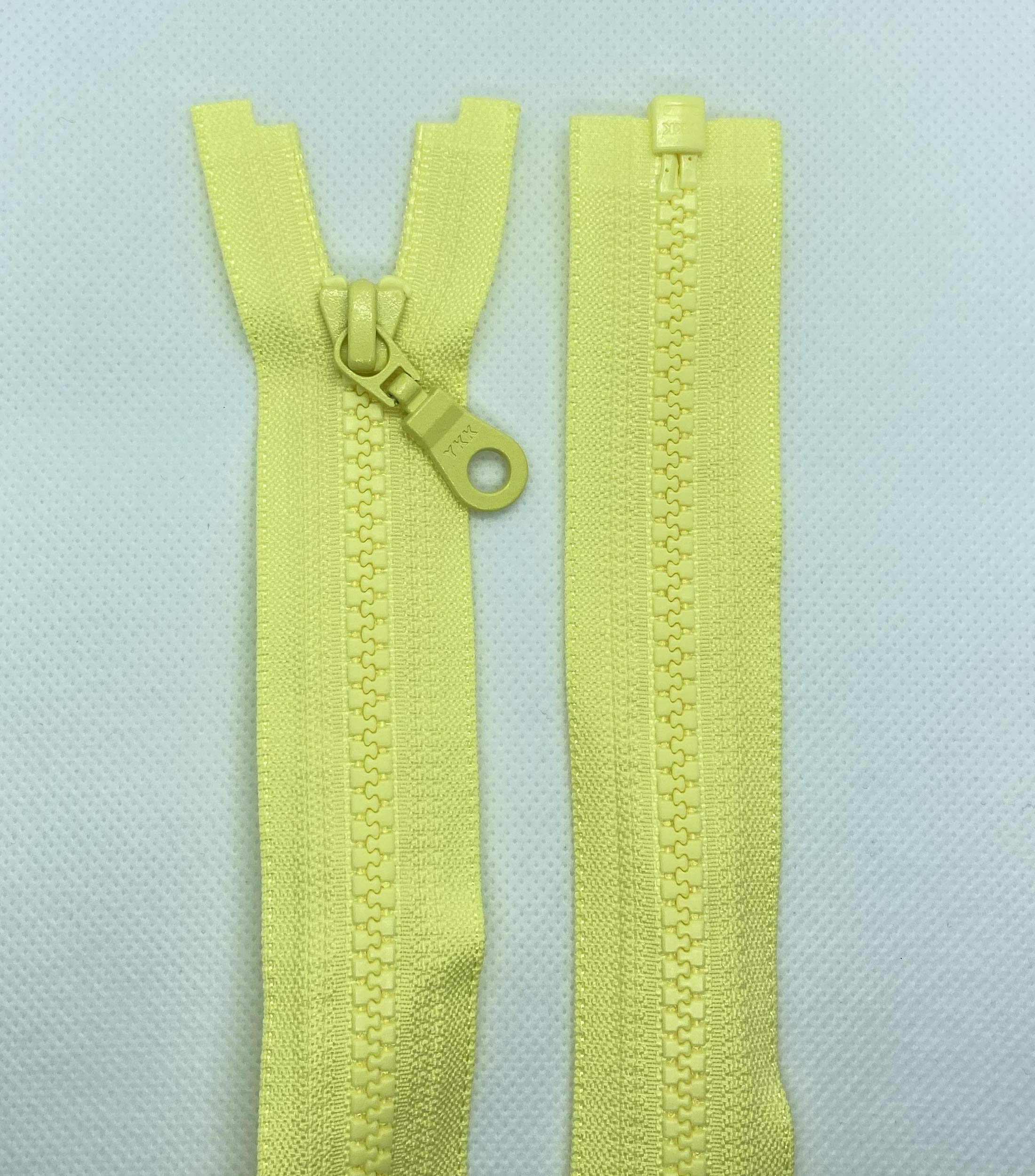 LIL YKK Zip Plastic Teeth No. 5 Medium Coarse Separable (503 Light Yellow, 68 cm)