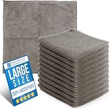 TDBS Microfiber Cleaning Cloth Large 40x40cm 10 Packs Grey