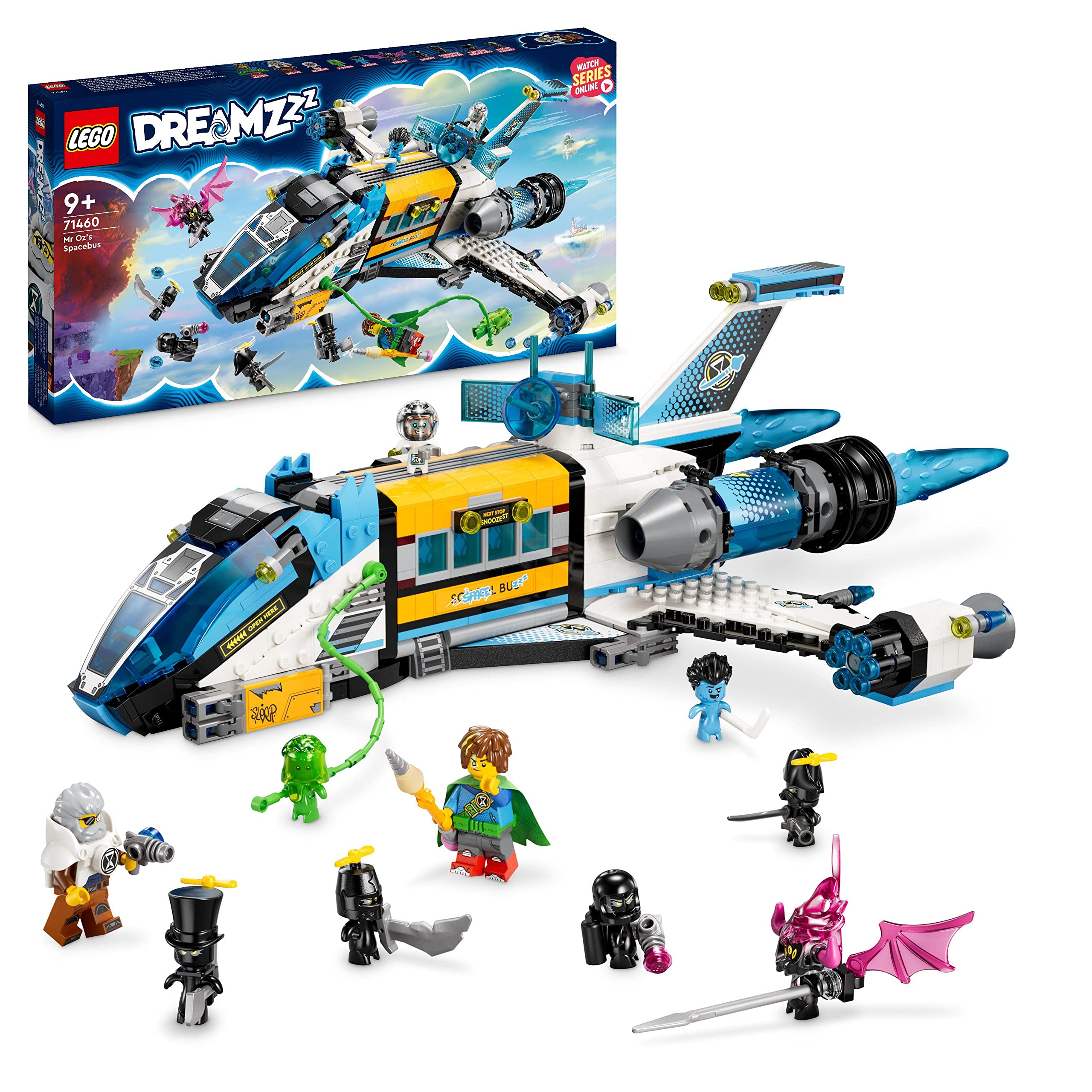 LEGO DREAMZzz 2-in-1 Mr Oz's Spacebus, Space Shuttle Bus Toy Which Can Be Built in 2 Ways, with Mateo, Z-Blob & Logan, Adventure Toys for Imaginative Play Based on TV Show, For Kids, Boys, Girls 71460