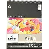Canson Mi-Teintes Pastel Paper Pad, White with Glassine, Dual Sided Light and Heavy Texture, Top Wire Bound, 98 Pound, 9 x 12