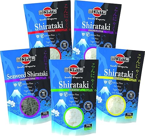 MIYATA Shirataki, Mischkarton Nudeln aus Konjakmehl, 5er Pack (5 x 270 g)